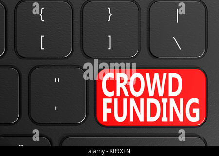 Crowdfunding sur clavier noir Banque D'Images