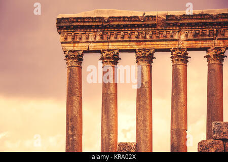 Temple de Jupiter de Baalbek, au Liban Banque D'Images