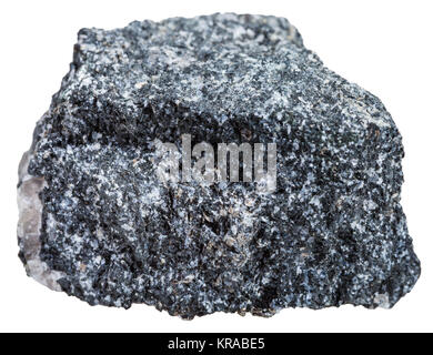 L'Amphibolite naturel minéral isolated on white Banque D'Images