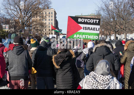 Décembre 17, 2018, Boston (Massachusetts). Les militants de la paix de protestation contre le président de l'emporter sur la reconnaissance de Jérusalem comme capitale d'Israël. Banque D'Images