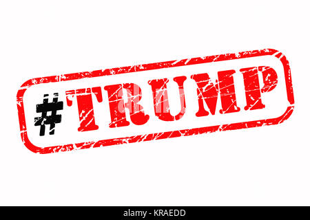 Hashtag Trump rubber stamp Banque D'Images