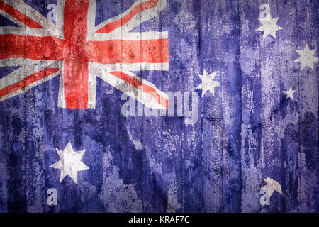 Grunge style drapeau de l'Australie sur un mur de brique pour le fond Banque D'Images