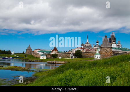 La forteresse de Carélie,monastère solovetsky,au nord de la Russie. Banque D'Images