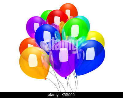 Ballons isolé sur un fond blanc. Rendu 3D illustration. Banque D'Images