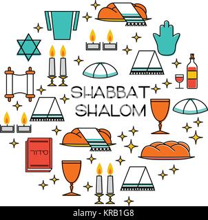 Shabbat Shalom carte de souhaits Illustration de Vecteur