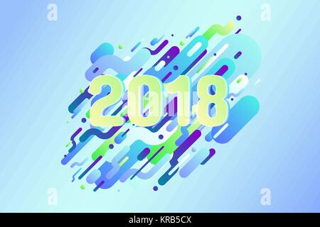 Bonne année 2018 texte écrit avec artifice stylisé. vector illustration Illustration de Vecteur