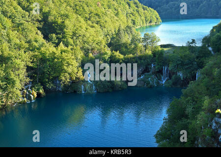 Paysage dans les lacs de Plitvice en Croatie. Banque D'Images