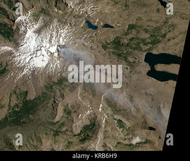 Fichier TIFF IDL de gaz à effet de serre au volcan Copahue, 5 janvier 2013 Banque D'Images