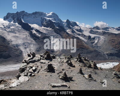 Vue depuis le Gornergrat au Klein Matterhorn Banque D'Images