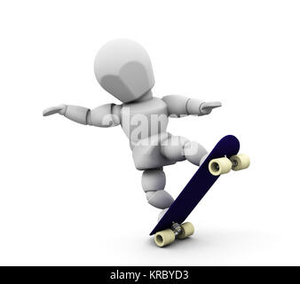 3D render of quelqu'un skateboard Banque D'Images