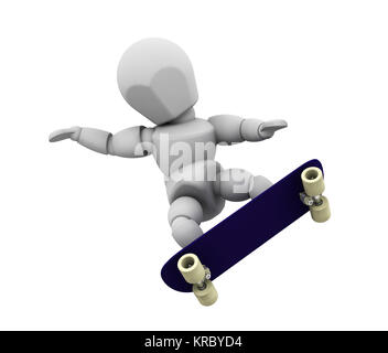 3D render of quelqu'un skateboard Banque D'Images