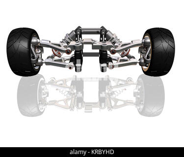 3D render of roues avec suspension Banque D'Images