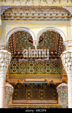 Un panneau de plafond à la mosquée Bolo Hauz, Boukhara, Ouzbékistan Banque D'Images