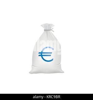 L'argent gris sac avec signe euro Illustration de Vecteur