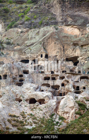 Propriétés en Vardzia, Géorgie Banque D'Images