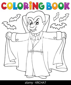 Livre de coloriage vampire thème 2 Banque D'Images