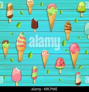 Motif coloré fait de la crème glacée. Banque D'Images