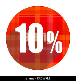 10  % télévision rouge isolé icône Banque D'Images