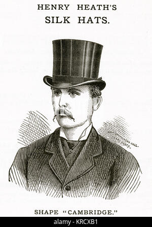 Henry Heath, chapeaux de soie pour hommes 1880 Banque D'Images