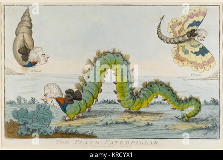 Caricature satirique, The State Caterpillar Banque D'Images