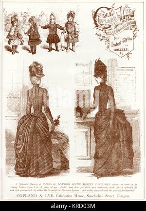 Publicité pour la dernière mode pour femmes en Capland & Lye 1887 Banque D'Images