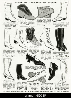 Une variété de bottes pour femmes 1926 Banque D'Images