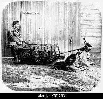 Fischermans Sledge - tiré par des chiens Banque D'Images