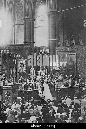 Mariage du duc de York et de Lady Elizabeth Bowes-Lyon Banque D'Images