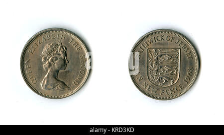 Bailiwick de Jersey coin, dix nouvelles penny Banque D'Images