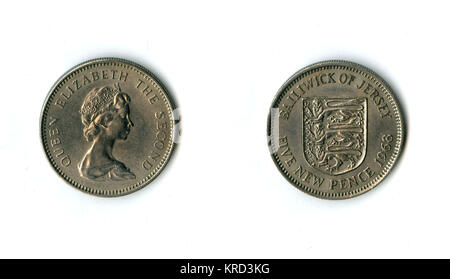 Bailiwick de Jersey coin, cinq nouvelles penny Banque D'Images