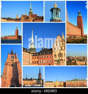 Impressions de Stockholm, collage d'images de voyage Banque D'Images