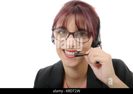 Belle femme service à la clientèle d'affaires Banque D'Images