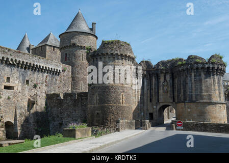 Le Château de Fougères en Ille-et-Vilaine et la région Bourgogne. Le château est une des plus grandes forteresses médiévales Banque D'Images