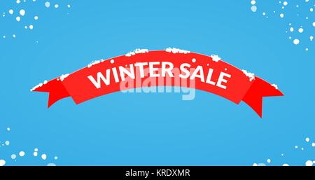 Vente d'hiver illustration design carte ruban rouge Illustration de Vecteur