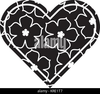 Cœur amour sakura fleur motif traditionnel Illustration de Vecteur