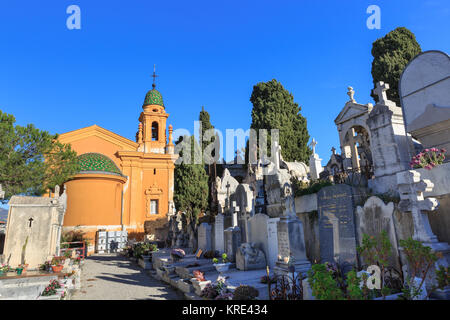 La chapelle au cimetière du Château et du cimetière, cimetière de la colline du château à Nice, France Banque D'Images