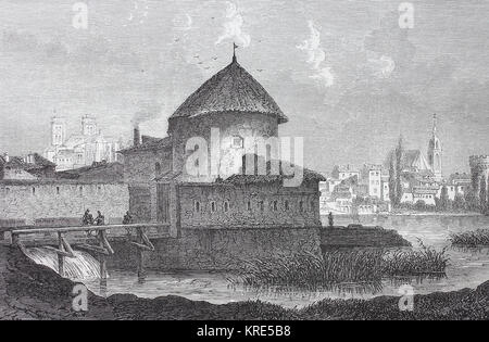 Vue de la forteresse de Verdun autour de 1870, la France, la guerre franco-allemande, l'amélioration numérique 1870/1871 reproduction d'une gravure sur bois à partir de l'année 1880 Banque D'Images