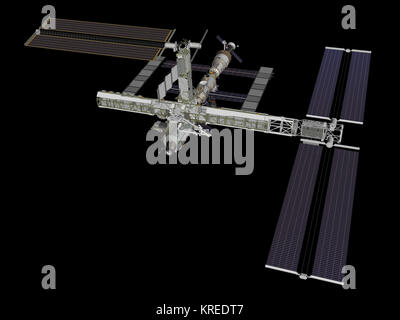 ISS après STS-116 (le rendu de l'ordinateur d'août 2006) Banque D'Images