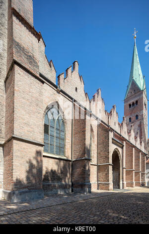 La façade sud, 14e siècle, la cathédrale, l'Augsburg. Banque D'Images