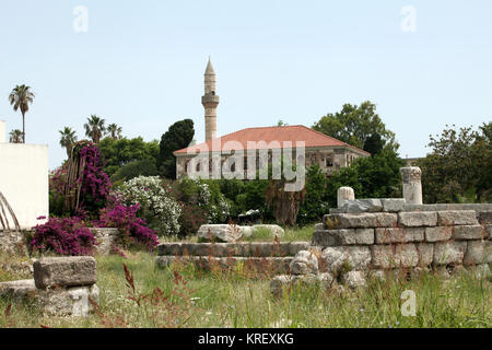 Les ruines de l'ancienne agora sur l'île de Kos, Dodecanese Banque D'Images