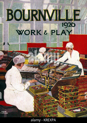 Bournville 1926 - travailler et jouer ; bixing bonbons couverture du livret publié par Cadbury's de Birmingham Banque D'Images