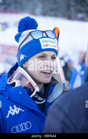 Courchevel, France. 18Th Oct 2017 Manuela Moelgg de l'Italie 3e sur le podium - Slalom géant de Courchevel Chers Audi Coupe du Monde de Ski Alpin Fis 2017 Crédit : Fabrizio Malisan/Alamy Banque D'Images