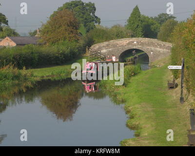 Pont près de Frankton Junction sur le canal Montgomery, qui s'étend de l'est du pays de Galles au nord-ouest du Shropshire. Banque D'Images