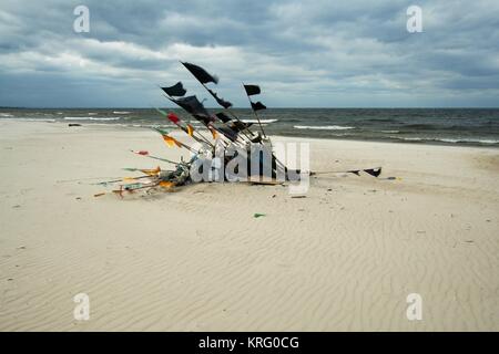 Pêche sur la plage de réseau 10 Banque D'Images