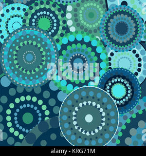 Vintage Retro circulaire vecteur ornement fond bleu Banque D'Images