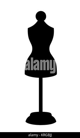 Mannequin Silhouette pour les vêtements et les tailleurs icône noire vector illustration isolé sur fond blanc page de site Web et conception d'applications mobiles. Illustration de Vecteur