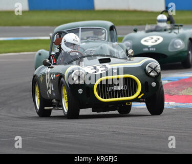 Chris Phillips, Oliver Phillips, Cooper Bristol, Royal Automobile Club, RAC, Woodcote Trophy, pré-56 voitures de sport, de Donington Festival historique, le 2 avril Banque D'Images