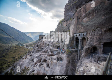 Propriétés en Vardzia, Géorgie Banque D'Images