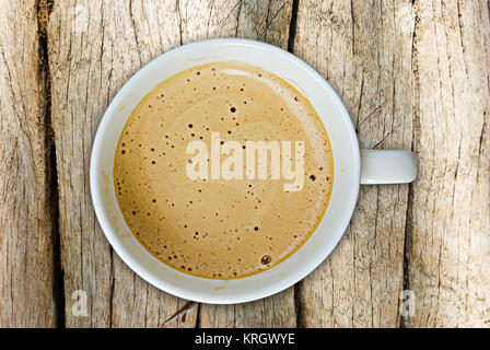 Vue de dessus d'une tasse de café Banque D'Images