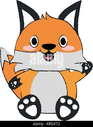 Cute cartoon fox Illustration de Vecteur